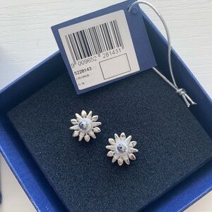 Swarovski Elegant Silver Starburst Earrings